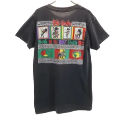 90s オールド バック JAMAICA プリント 半袖 Tシャツ チャコールグレー メンズ 古着