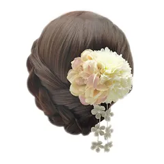 【新着商品】袴 着物 七五三 小物 花 和装 つまみ細工 卒業式 ヘアクリップ 浴衣 振袖 結婚式 成人式 髪留め 髪飾り ヘアアクセサリー YiyiLai イエロー