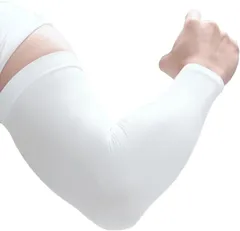 Crystal craft アームカバー メンズ アームウォーマー アームスリーブ レディース ゲーミングアームカバー タトゥー隠し 腕カバー バレーボール ランニング UVカット(ホワイト)