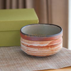 赤志野抹茶碗 抹茶碗 お抹茶 抹茶 まっちゃ お茶碗　茶器 茶道具 器 うつわ 陶器 食器 おうち 美濃焼 プレゼント母の日4044-5-32