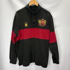 90年代 POLO by RALPH LAUREN ラガーシャツタイプ　胸パッチ刺繍 ポロシャツ 長袖 サイズⅬ 06111406 01 FADE