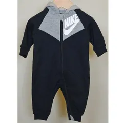 (ナイキ) NIKE ナイキ インファント カラーブロック フード付きカバーオール ベビー ユニセックス INFANT COLOR BLOCK HOODED COVERALL BABY 56E085-023 BLACK × GREY