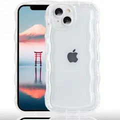 新品 AVETUL iPhone 13 ケース クリア ウェーブ アイフォン13ケース 韓国 うねうね おしゃれ 黄ばみなし かわいい ソフトTPU 滑り止め 薄型 軽量 アク-スタが入るでき iPhone 13 スマホケース ワイヤレス充電対応 ストラップホ
