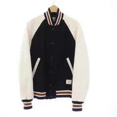 コーチ COACH WOOL LEATHER VARSITY JACKET スタジャン ジャケット ブルゾン 中綿 レザー切替 XS 黒 白 ブラック ホワイト F20995 /KHのサムネイル
