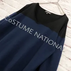 【美品】CoSTUME NATIONAL 薄手 Vネック バイカラー ニット スパイダー刺繍のサムネイル