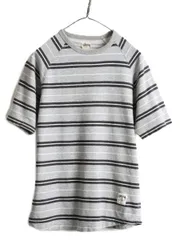 【お得なクーポン配布中!】 STUSSY ボーダー 半袖 スウェット M Tシャツ ヘビーウェイト 起毛なし