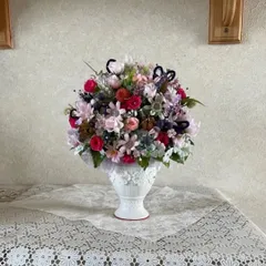🌸ミニ薔薇✨パール&Heartの華やか花瓶のインテリア🌸卓上飾り🌸雑貨🌸