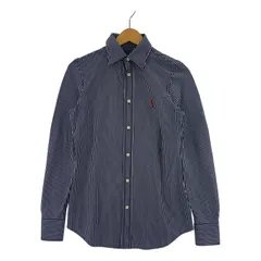 POLO RALPH LAUREN ポロ・ラルフローレン ワンポイント ストライプ長袖シャツ sizeXS/ネイビー系