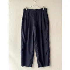 【ウール×リネン】AD1993 COMME des GARCONS HOMME スラックス / M ギャバジン ネイビー ツータック パンツ 田中オム 90s P5-06024-91980