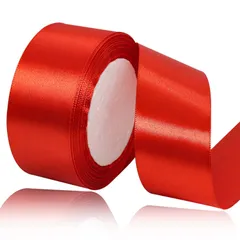【特価】40mmレッドサテンリボン、23メートル手芸用ファブリックリボン、ギフトラッピング、ヘアリボン、誕生日や結婚式の装飾