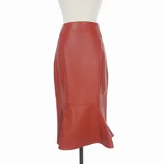 マルニ MARNI 21AW レザー スカート ひざ丈 シープスキン 38 ブラウン 茶 GOMX0380U0 国内正規