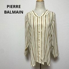 PIERRE BALMAIN ボウタイブラウス ペイズリー総柄 ヴィンテージ M 