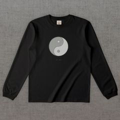 和柄スウエット　小紋 縞 -墨・円- ［長袖］