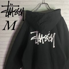 【超絶人気デザイン】ステューシー ビッグロゴ 両面ロゴ パーカー 即完売品 黒M
