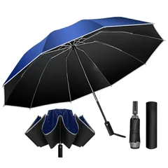 【在庫セール】AULIFLOWER 折りたたみ傘 大きいサイズ 10本骨 ワンタッチ自動開閉 逆折り式 折り畳み傘 軽量 耐強風 傘 メンズ 超撥水 梅雨対策 完全遮光 遮熱 日傘 晴雨兼用 UPF50+ UVカット おりたたみ傘 コンパクト 反射テープ 収納