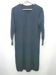 ◇ ⊇ URBAN RESEARCH ROSSO スリット　ニット 長袖 膝下 ワンピース サイズFree ネイビー レディース P  【1409250014345】