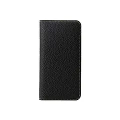 [HANATORA] iPhone11 Pro ケース シュリンクカーフレザー 手帳型 本革 スマホケース (ブラック iPhone11Pr)