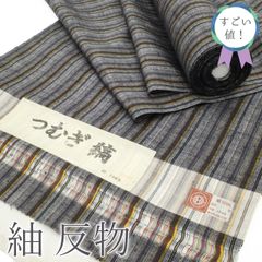 小千谷ちぢみ 茶系 紬 反物 麻100% 麻素材 小千谷縮 - メルカリ