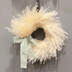 値下げ!!  パンパスグラス　ドライフラワーリース　リボン　27cm