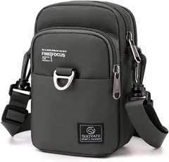 FUPUTWO スマホポーチ 防水 メンズ ベルトケース ガジェットポーチ ショルダー 軽量(グレー)