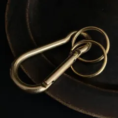 真鍮 キーホルダー キーリング キーフック カラビナ c ビンテージ レトロ アンティーク アクセサリー パーツ ハンドメイド アウトドア 221