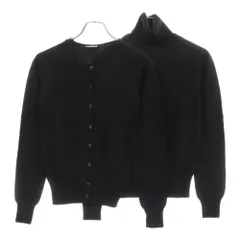 FENDI (フェンディ) アンサンブル ウール カシミヤ混 ズッカ柄 ニット カーディガン ブラック レディース