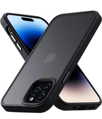 ★COSOIK iPhone 14 Pro 用 ケース 耐衝撃 滑り止め 指紋防止 米軍MIL規格 マット仕上げ ストラップホール付き SGS認証 黄変防止 耐久性 カバー ワイヤレス充電対応 アイフォン  6.1 インチ ケース マットブラック