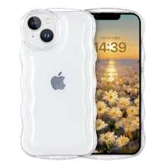 GUAGUA いphone 13mini ケース クリア ウェーブ iPhone13mini ソフト TPU 透明 ケース うねうね 人気 バンパー 耐衝撃 超軽量 薄型 ワイヤレス充電対応 ストラップホール付き アクスタが入る スマホケース 13mini 0