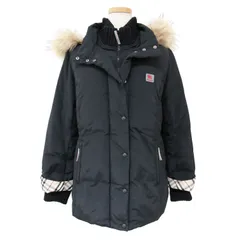 美品 BURBERRY LONDON バーバリー ロンドン ジャケット ブラック 黒 160A フードファー ナイロン ショート丈 ダウンジャケット ノバチェック アウター コート ブルゾン【レディース】のサムネイル