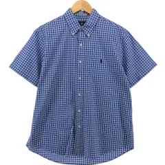 古着 ラルフローレン Ralph Lauren CLASSIC FIT 半袖 ボタンダウン チェックシャツ メンズL相当/eaa551092