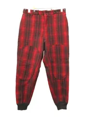 ウールリッチ WOOLRICH 50s ハンティングパンツ ウールパンツ チェック 黒タグ 赤 黒 34のサムネイル