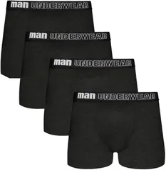 TOPOOMY ボクサー 超長棉 コットン メンズ 男性パンツ 通気 消臭 立体成形 ストレッチ 4枚セット(ブラック,  XL)