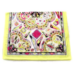 エミリオプッチ EMILIO PUCCI CELUX取扱 ビーチタオル ブランケット 総柄 黄色 イエロー 白 ホワイト /YO10のサムネイル