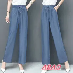 デニムパンツ 冷感 即購入OK レディース パンツ 冷感 薄手 接触冷感 スポーツ ストレッチ スキニーデニムパンツ ジーパン ワイドパンツ ガウチョパンツ UVカット ひんやり 春 夏 秋 ウエストゴムsw125