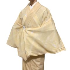 R-1330　着物　夏物　小紋　絽　レディース　透け感あり　裄68センチ