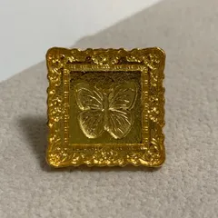 標本　蝶々　蝶　バタフライ　額縁　アンティーク　フレーム　スクエア　シーリングスタンプ　25㎜　2.5cm ヘッド　薄めタイプ