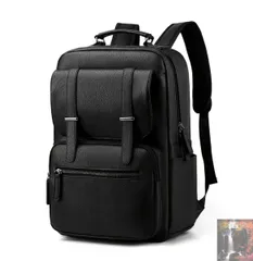 リュック メンズ PU バックパック アウトドア アウトドア用品 旅行バッグ ビジネスバッグ 革 大容量 カジュアル 防水 通勤バッグ 軽量 出張 旅行 通勤 修学 背中 登山 遠足 おしゃれ 折りたたみ 大きめ 推し活 軽い 拡張 ノートpc タブレット 黒