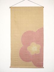 タペストリー　綿　梅　絞り　72×140cm　和風　手染め　手織り　壁掛け