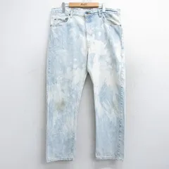 W38/古着 リーバイス Levis 505 メンズ 90s コットン 薄紺 ネイビー デニム ブリーチ加工 25oct15 中古 ボトムス ジーパン Gパン ロング パ
