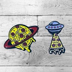 405 ピンバッジ ピンズ ユーフォー UFO ピザ ブローチピン 惑星 宇宙