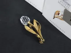 SWAROVSKI スワロフスキー フラワー 花モチーフ ピンバッチ ピンブローチ アクセサリー レディース ゴールド系 DI8334