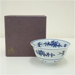 未使用品　箱有り　源右衛門　お茶碗　飯碗　染付　格子　2個　セット　和食器　② Yahoo!オークション -「源右衛門 飯碗」(染錦) (伊万里、有田)の