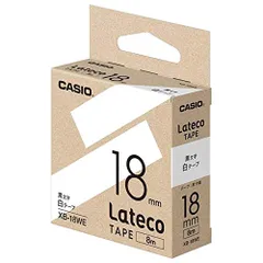 カシオ ラテコ詰め替え用テープ 18mm 黒文字/白テープ XB-18WE （1点）