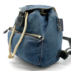 【良品】 Kipling キプリング リュックサック バッグパック ナイロン ブルー 青色 ユニセックス 男女兼用 メンズ レディース