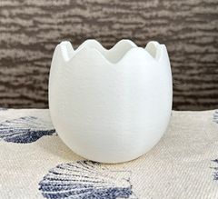 3Dプリンター鉢   2号鉢卵形　ホワイト