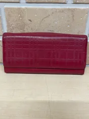 30 BURBERRY バーバリー 財布 レッド がま口 レザー チェック柄