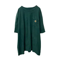 Carhartt 半袖 ポケットTシャツ 3XL～ ダークグリーン カーハート ビッグサイズ ロゴ 古着卸 アメリカ仕入 a705-5006