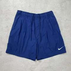 90年代 NIKE ナイキ ワンポイントロゴ刺繍 ナイロンショーツ メンズS 