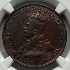 1928年　オーストラリア　1ペニー　銅貨