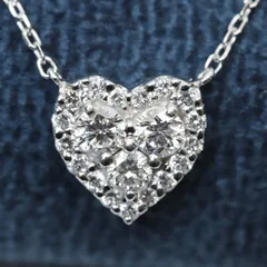 ヴァンドーム青山 ハート パヴェ ダイヤ プラチナ ネックレス/24-2703S